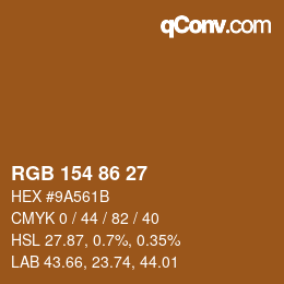 Código de color: RGB 154 86 27 | qconv.com