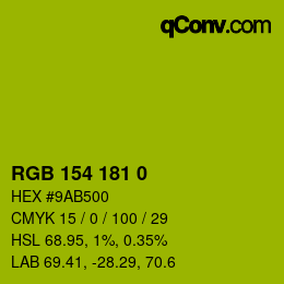 Code couleur: RGB 154 181 0 | qconv.com