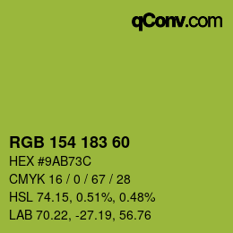 Farbcode: RGB 154 183 60 | qconv.com