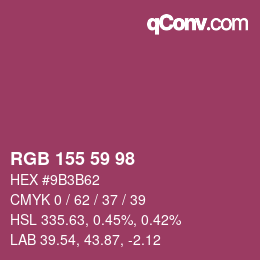 Code couleur: RGB 155 59 98 | qconv.com