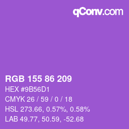 カラーコード: RGB 155 86 209 | qconv.com