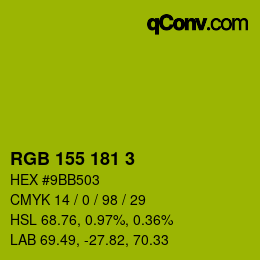 Code couleur: RGB 155 181 3 | qconv.com