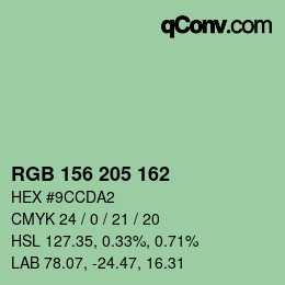 Color code: RGB 156 205 162 | qconv.com