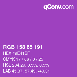 Código de color: RGB 158 65 191 | qconv.com