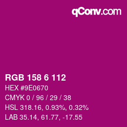 Code couleur: RGB 158 6 112 | qconv.com