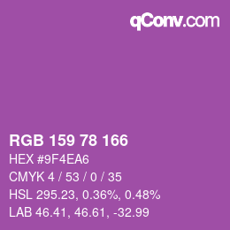 Code couleur: RGB 159 78 166 | qconv.com