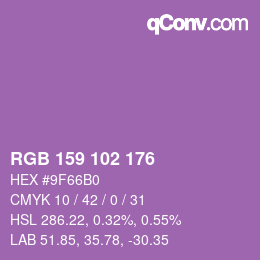 Code couleur: RGB 159 102 176 | qconv.com