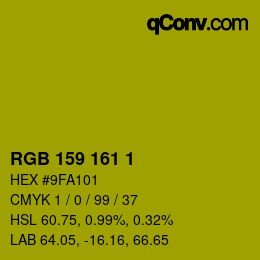 Color code: RGB 159 161 1 | qconv.com