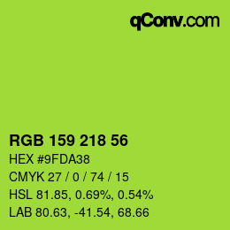 Color code: RGB 159 218 56 | qconv.com