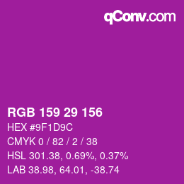 Code couleur: RGB 159 29 156 | qconv.com