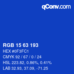 Código de color: RGB 15 63 193 | qconv.com