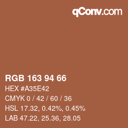 Color code: RGB 163 94 66 | qconv.com