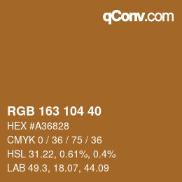 Color code: RGB 163 104 40 | qconv.com