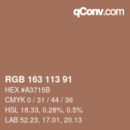Code couleur: RGB 163 113 91 | qconv.com