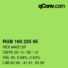 Código de color: RGB 160 225 95 | qconv.com