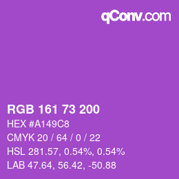 Farbcode: RGB 161 73 200 | qconv.com