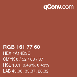 Color code: RGB 161 77 60 | qconv.com