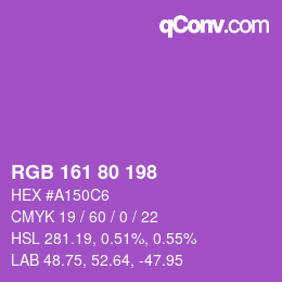 Code couleur: RGB 161 80 198 | qconv.com