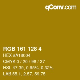 Color code: RGB 161 128 4 | qconv.com