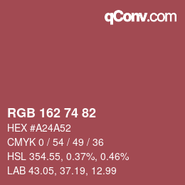 Color code: RGB 162 74 82 | qconv.com