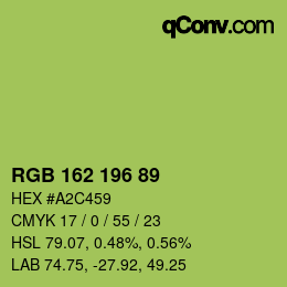 Código de color: RGB 162 196 89 | qconv.com