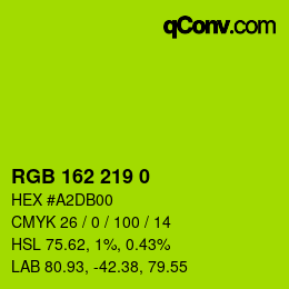 Código de color: RGB 162 219 0 | qconv.com