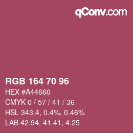 Color code: RGB 164 70 96 | qconv.com