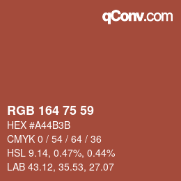 Color code: RGB 164 75 59 | qconv.com