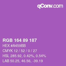 Color code: RGB 164 89 187 | qconv.com