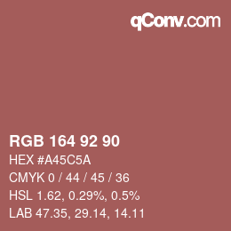 Code couleur: RGB 164 92 90 | qconv.com