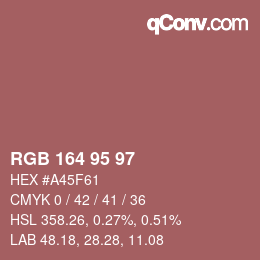 Color code: RGB 164 95 97 | qconv.com