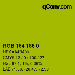 Code couleur: RGB 164 186 0 | qconv.com