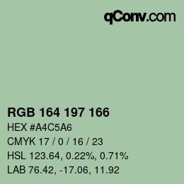 Color code: RGB 164 197 166 | qconv.com