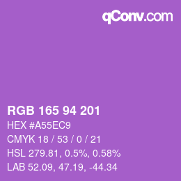 カラーコード: RGB 165 94 201 | qconv.com