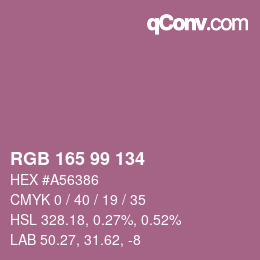 Code couleur: RGB 165 99 134 | qconv.com