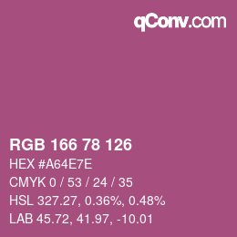 Color code: RGB 166 78 126 | qconv.com