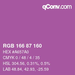 Code couleur: RGB 166 87 160 | qconv.com