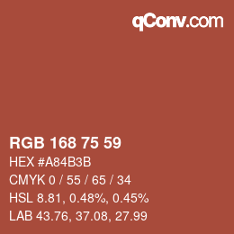 Code couleur: RGB 168 75 59 | qconv.com