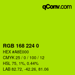 Color code: RGB 168 224 0 | qconv.com