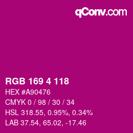 Color code: RGB 169 4 118 | qconv.com