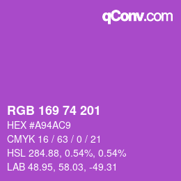 Código de color: RGB 169 74 201 | qconv.com