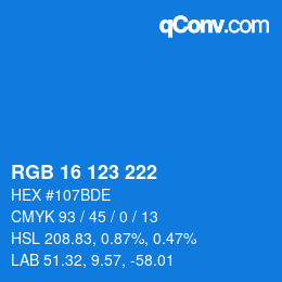 Color code: RGB 16 123 222 | qconv.com