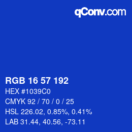 Color code: RGB 16 57 192 | qconv.com