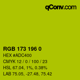 Código de color: RGB 173 196 0 | qconv.com