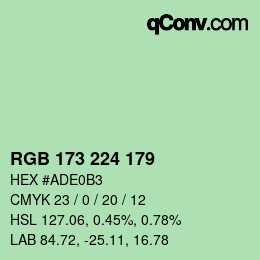 Farbcode: RGB 173 224 179 | qconv.com