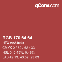 Color code: RGB 170 64 64 | qconv.com