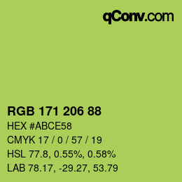 Código de color: RGB 171 206 88 | qconv.com