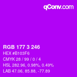 Código de color: RGB 177 3 246 | qconv.com