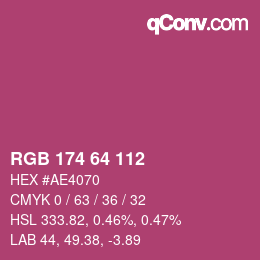 Color code: RGB 174 64 112 | qconv.com