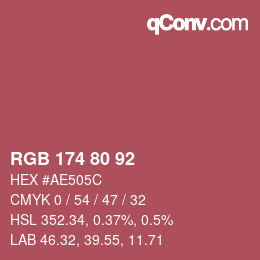 Code couleur: RGB 174 80 92 | qconv.com